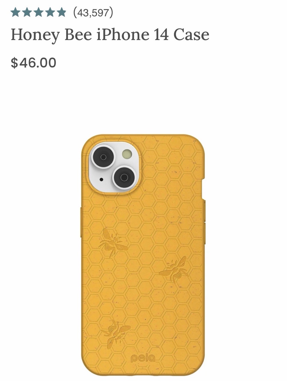 Honey Bee iPhone 14 Case - Yellow